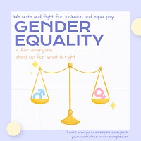 Gender equality Instagram post template