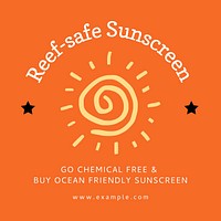 Reef-safe sunscreen Instagram post template