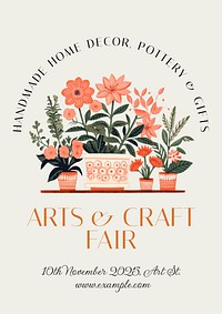 Art & craft fair poster template and design