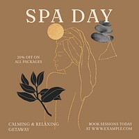 Spa day Instagram post template