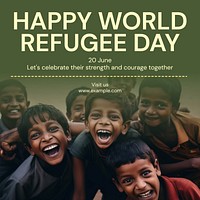World refugee day Instagram post template