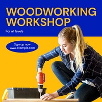 Woodworking workshop Instagram post template