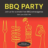 BBQ party Instagram post template