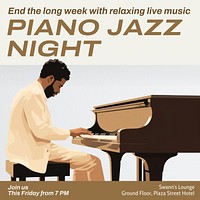 Piano jazz night Instagram post template