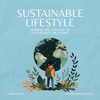 Sustainable lifestyle Instagram post template