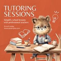 Tutoring sessions Instagram post template