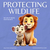 Wildlife charity Instagram post template