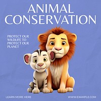 Animal conservation Facebook post template