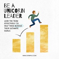 Unicorn leader Instagram post template