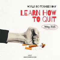 Quit smoking Instagram post template