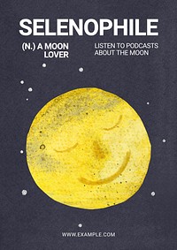 Moon podcast poster template