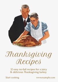 Thanksgiving recipe party poster template