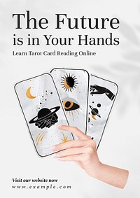 Tarot card reading poster template