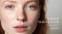 Natural makeup look blog banner template