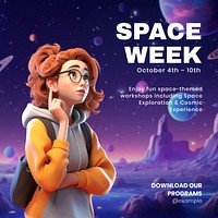 Space week Instagram post template