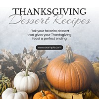 Thanksgiving dessert Instagram post template