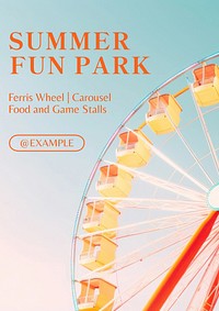 Summer fun park poster template