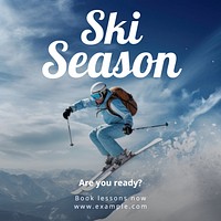 Ski lesson Facebook post template