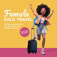 Female solo travel Instagram post template