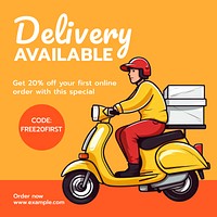 Delivery available Facebook post template