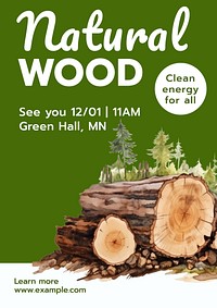Natural wood poster template