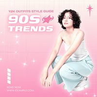 90s fashion trends Instagram post template