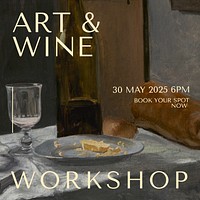 Art  wine workshop Instagram post template