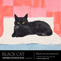 Black cat Instagram post template
