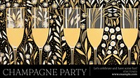 Champagne party blog banner template
