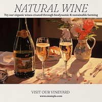 Natural wine Instagram post template