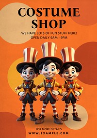 Costume shop poster template and design