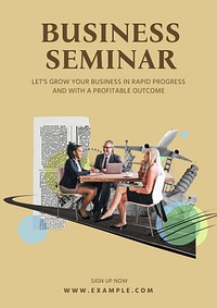 Business seminar poster template and design