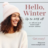 Winter sale Instagram post template