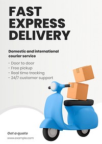 Courier service poster template