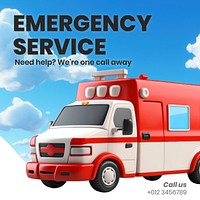 Emergency service Instagram post template