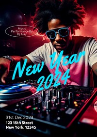 New year party poster template