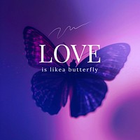 Love is like a butterfly Instagram post template