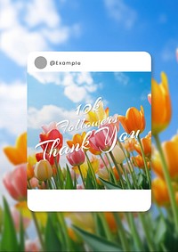 Thank you followers poster template
