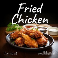 Fried chicken Instagram post template