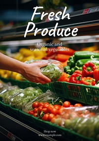 Fresh produce poster template and design
