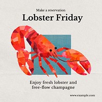 Lobster friday Instagram post template