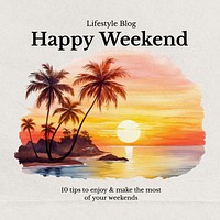 Happy weekend Instagram post template