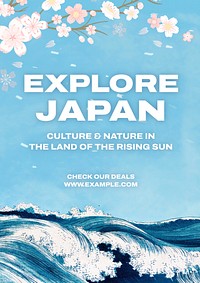 Japanese travel agency poster template