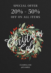 Christmas sale poster template