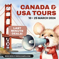 Canada & USA tour Instagram post template