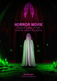 Horror movie class poster template and design