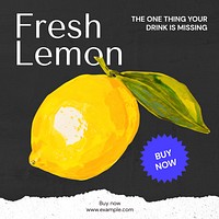 Fresh lemon Instagram post template
