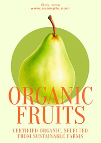 Organic fruits poster template