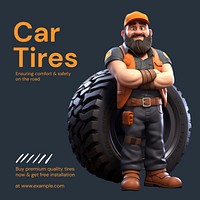 Car tires Instagram post template
