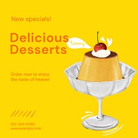 Delicious dessert Instagram post template